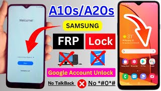 Samsung A10sA20s FRP Bypass  Google Pattern Lock Unlock  Without Pc  Android 1112 FRP Bypass [upl. by Kask627]