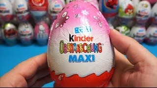 Bóc trứng socola vĩ dại Maxi Kinder Surprise Eggs với bộ đồ chơi đặc biệt dành cho bé gái Pocca [upl. by Nyleek435]