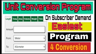 Program For Unit Conversion  Unit Conversion Program Using C [upl. by Nydia913]