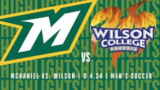 McDaniel Mens Soccer Highlights  9424 vs Wilson [upl. by Nymsaj602]