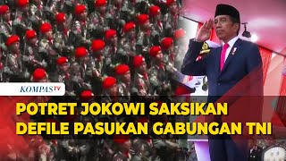 Potret Hormat Presiden Jokowi saat Saksikan Parade Pasukan Gabungan di HUT ke78 TNI [upl. by Tolmach]