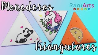 HAZ MONEDEROS TRIANGULARES FÁCILES  TRIANGULAR COIN POUCH [upl. by Nicholle216]