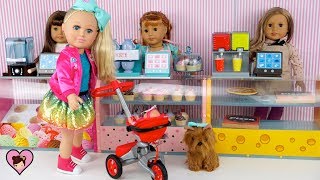 Jojo Siwa Babysitting Baby Doll in AG Doll Cupcake amp Slime Milkshake Shop [upl. by Diet]