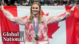 Global National Aug 3 2024  Canada’s Summer McIntosh makes history in Paris [upl. by Viole]