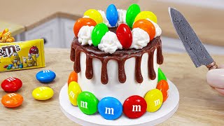 Rainbow MampM Cake 🌈🎂 Amazing Miniature Rainbow Chocolate Cake Decorating With MampM Candy [upl. by Uhn]