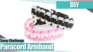 DIY Paracord Armband Kreuzknoten  Swap mit Craftmamanl  Anielas Fimo [upl. by Evette]