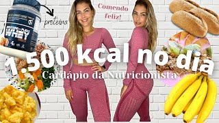 O QUE EU COMO EM UM DIA 1500KCAL  CARDÁPIO NUTRICIONISTA [upl. by Novyert467]