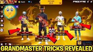 GRANDMASTER RANK PUSH SECRET TRICK REVEALED  HOW TO PUSH GRANDMASTER IN FREE FIRE  FF RANK PUSH￼￼ [upl. by Nyleek]