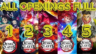 Demon Slayer ALL OPENINGS FULL 15 Season 1 2 3 4 and 5  Kimetsu no Yaiba ALL OPENINGS ❤️️ [upl. by Ric954]