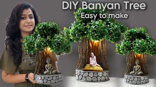 DIY Easy Banyan tree Making at home  shree Swami samarth Vata Vriksh [upl. by Ailasor]