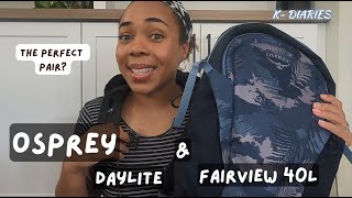 OSPREY DAYLITE WITH OSPREY FAIRVIEW 40L VS FARPOINT 55L  Korea Diaries EP 3 [upl. by Rexferd]