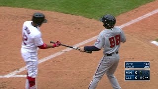 MINCLE Batboy catches Lindors bat with one hand [upl. by Bilek]