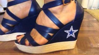 Shoe Review  Dallas Cowboys Cuce Shoes Navy Wedge Espadrille [upl. by Reamy63]