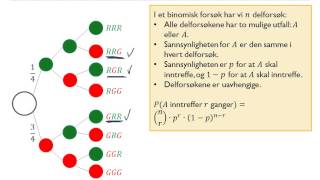 S1  36a  Binomiske sannsynligheter  Innledning [upl. by Aerdnek990]
