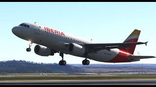 Takeoff from Madrid barajas  36R  Iberia A320200  Fenix  MSFS [upl. by Yema557]