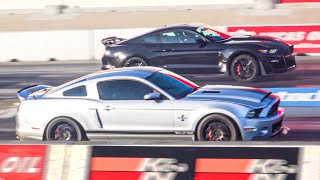 2020 SHELBY GT500 DRAG RACES 2014 GT500 SUPER SNAKE 14 MILE PASSES [upl. by Dinny]