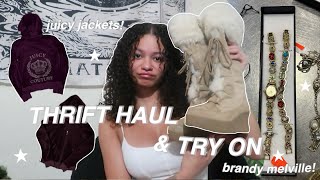 DEPOP THRIFT HAUL amp TRY ON  juicy couture brandy melville etc  styling inspo [upl. by Sungam]