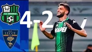 Sassuolo Vs Lecce 42 Serie A 04072020 [upl. by Ellekim]