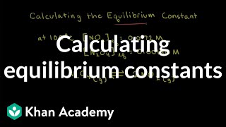 Worked examples Calculating equilibrium constants  Equilibrium  AP Chemistry  Khan Academy [upl. by Annaihr]