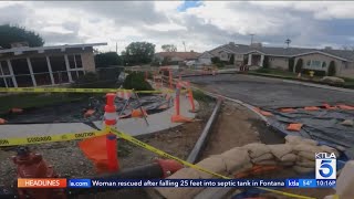 Massive landslide threatens homes in Rancho Palos Verdes [upl. by Ahsuat434]