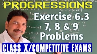 PROGRESSIONS78 amp 9 PROBLEMS IN EXERCISE 63CLASS X [upl. by Alehs297]