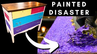 Ep 78 Amazing RESTORATION of Nasty Painted ANTIQUE DRESSER [upl. by Eocsor]