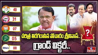 చరిత్ర తిరగరాసిన పోచారం శ్రీనివాస్ గ్రాండ్ విక్టరీ  Pocharam Srinivas Reddy Win  hmtv [upl. by Ahcire]