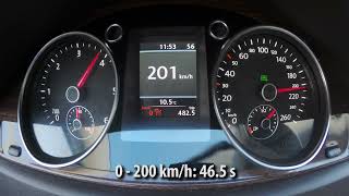 Volkswagen Passat B7 DSG 20 TDI 170hp acceleration [upl. by Kcirre68]