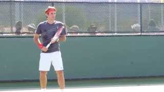 Federer Practicing in Indian Wells [upl. by Lehrer]