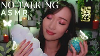 ASMR NO TALKING ☁️ 10 triggers tapping sticky scratching lid sounds [upl. by Enaamuj]