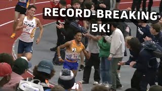 Nico Young Drops 125714 NCAA 5k Record Adrian Wildschutt Wins In 125676 At BU Terrier Classic [upl. by Garda]