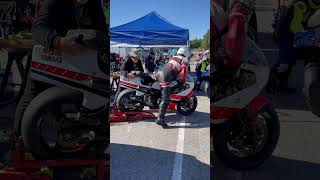 1978 Yamaha TZ750 4 Cylinder 2 Stroke Start Up AHRMA Barber Motorsports Park Vintage Festival 2023 [upl. by Esiom186]