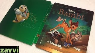 Bambi SteelBook Zavvi Exclusive Bluray Unboxing  1942  Disney  4000 Copies [upl. by Ferrigno877]