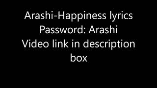 ArashiHappiness lyrics [upl. by Ahras]