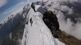 Walking the ridge on the Matterhorn [upl. by Ahseihs]