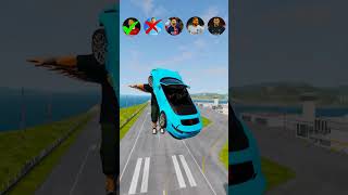 🚘CR7 vs Messi vs Mbappe vs Neymar vs John Cena Characters ⚽️beamngdrive simulator shortsfootball [upl. by Davey]