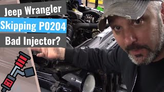 Jeep Wrangler P0204 Injector Circuit amp Misfiring [upl. by Brennen]