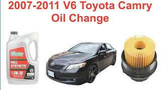 20072011 V6 Toyota Camry Oil Change [upl. by Arihppas]