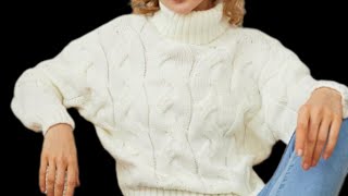 knitting Ranunculus sweaternew luck sweater  top full tutorial [upl. by Rimola]