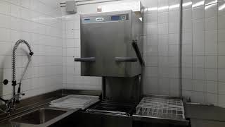 Installation of Winterhalter industrial hood dishwasher in a restaurant kitchen [upl. by Calen]