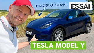 Essai Tesla Model Y Propulsion  lélectrique nec plus ultra [upl. by Kilbride801]