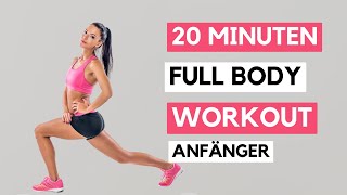 20 MIN Ganzkörper Anfänger Workout ohne Springen für Zuhause  Beginner Full Body ohne Equipment [upl. by Ahtel]