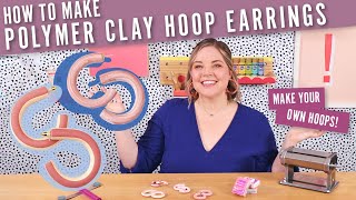 How to Make Clay Hoop Earrings with Oven Bake Clay [upl. by Magdau]