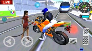 🔴LIVE✅3D Driving Class Simulator Bullet Train Vs Motorbike Bike Driving Game  Android Gameplay [upl. by Yrannav]