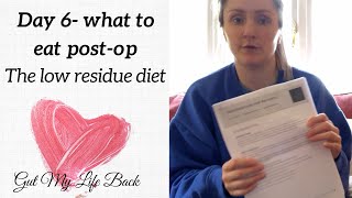 WHAT CAN I EAT POST STOMA SURGERY  THE LOW RESIDUE DIET FOR OSTOMY SURGERY [upl. by Ylla206]