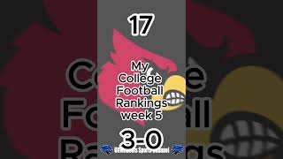 My week 5 College Football Rankings collegefootballl youtubeshorts [upl. by Barbara]