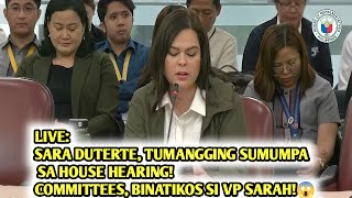 VP SARA DUTERTE TINANGGIHANG DUMALO AT MANUMPA SA HOUSE HEARING FOR OVP BUDGET 2025 [upl. by Lust]