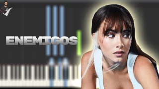 Aitana Reik  Enemigos  Instrumental Piano Tutorial  Partitura  Karaoke  MIDI [upl. by Celeski]