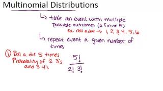 Multinomial Distributions Lesson Basic Probability and Statistics Concepts [upl. by Nidla]