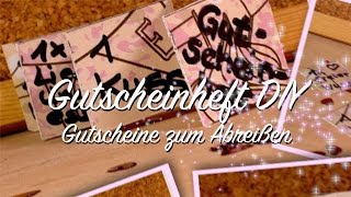 DIY Gutscheinheft selbermachen  Last Minute Geschenk Valentinstag  einzelne Gutscheine abreißen [upl. by Mathilde525]